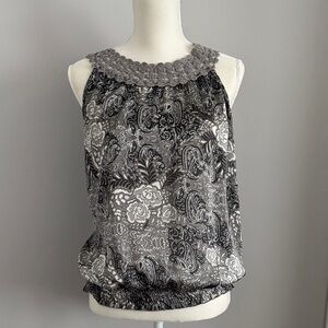 Chic Gray, Black and White Apt 9 Paisley Women's Blouse